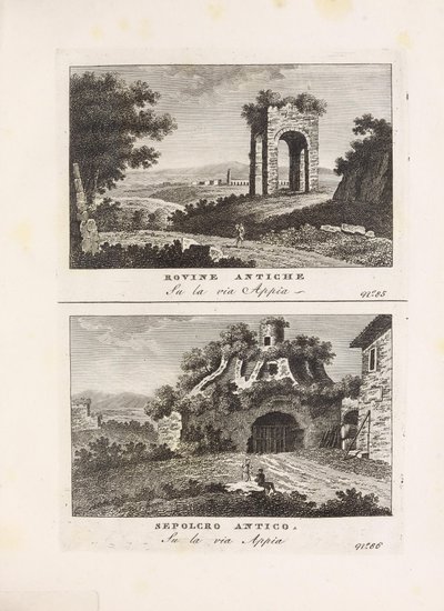 Illustrasjon hentet fra boken Ősi és modern nézetek Róma legérdekesebb városai av ukjent forfatter og utgitt av By Venanzio Monaldini, Stefano Piale in Piazza di Spagna (it, [kb. 1820]) alkotó: Unbekannt