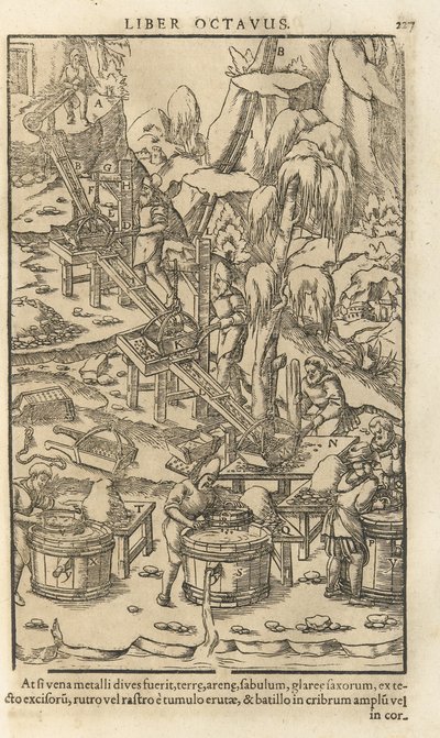 Illusztráció Georgius Agricola De re metallica libri XII című művéből, 1556 alkotó: Unbekannt