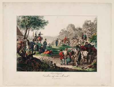 Az orosz birodalmi lovasság menet közben, 1813 alkotó: Unbekannt