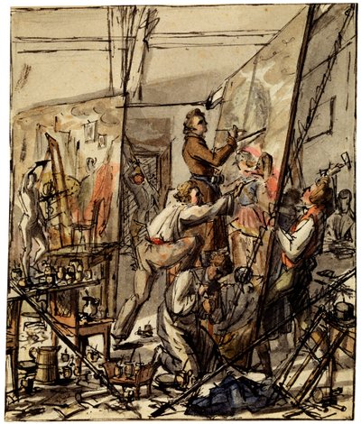 Egy művészstúdióban, 1820-as évek alkotó: Unbekannt
