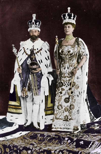 1910 tavaszán VII. Edward király meghalt, 1911 márciusában V. György királyt koronázták, 1911, 1945 alkotó: Unbekannt