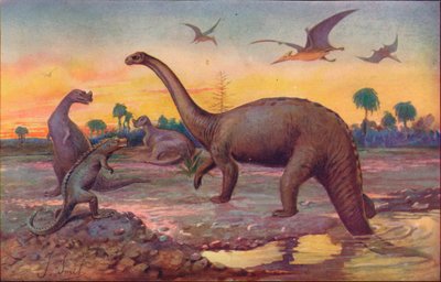 A Saurian-korban, amikor a világ lakói gigantikus peptilok voltak, 1907 alkotó: Unbekannt