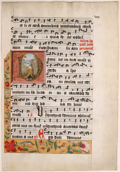 Kezdő D Dávid királlyal, egy ciszterci graduáltól, kb. 1524. alkotó: Unbekannt