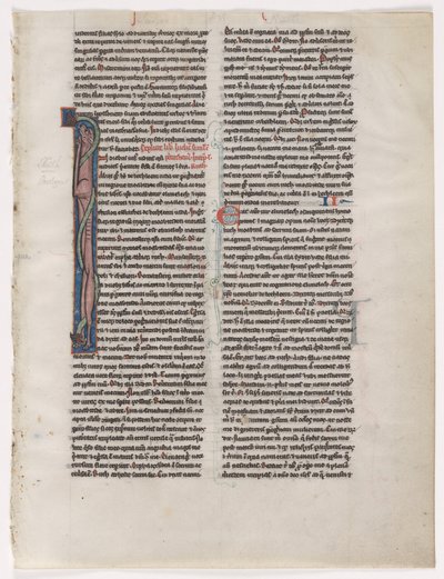 Initial I: Entwined Beast and Serpent: Leaf from a Biblia 2 of 2 Excised Leaves, c. 1225-1250. alkotó: Unbekannt