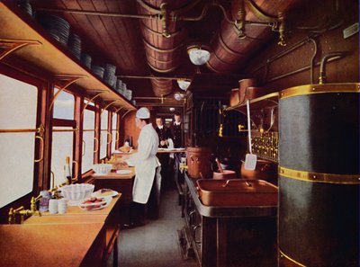 Egy étterem autókonyha belsejében az L.M.S. Vasút, 1926 alkotó: Unbekannt