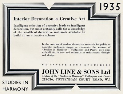 Belső dekoráció kreatív művészet - John Line & Sons Ltd, 1935 alkotó: Unbekannt