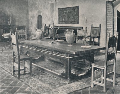 Belső, Palazzo Davanzati – 15. századi asztallal Parmából vagy Modena kerületből, 1928 alkotó: Unbekannt