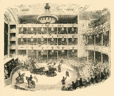 Az Astleys Amfiteátrum belseje 1843-ban, 1878-ban. alkotó: Unbekannt