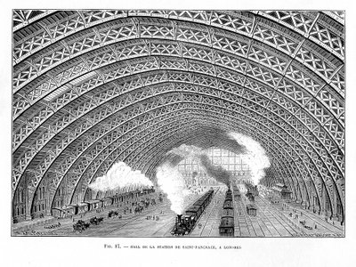 St Pancras pályaudvar belseje, London, 1865 alkotó: Unbekannt