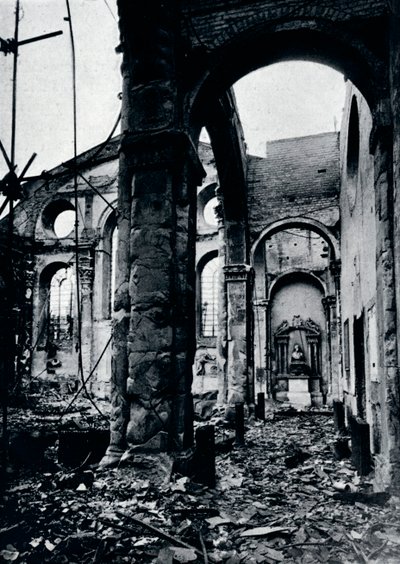 A St. Mary Le Bow templom belseje, Cheapside kiégett egy légitámadásban, 1941 alkotó: Unbekannt