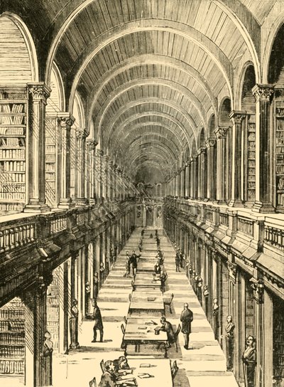 A könyvtár belseje, Trinity College, 1898. alkotó: Unbekannt