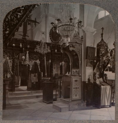 A zsinagóga belseje, ahol Krisztus prédikált, Názáret, 1900 körül alkotó: Unbekannt