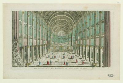 A Notre-Dame de Paris székesegyház belső képe, 1770 körül. alkotó: Unbekannt