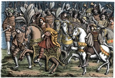 Interjú I. Ferenc és VIII. Henrik között az Aranyszövet mezőjén, 1520, 1870. alkotó: Unbekannt