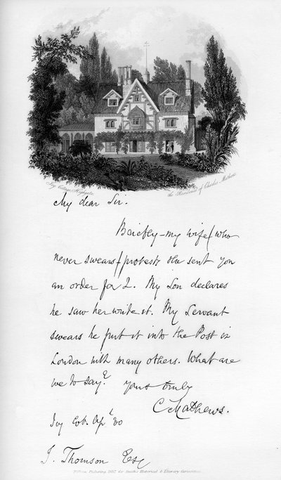 Ivy Cottage, Highgate, Charles Mathews rezidenciája, 19. század eleje, 1840 alkotó: Unbekannt