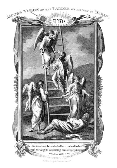 Jacobs angyalokról álmodik, akik fel- és leszállnak a létrán a mennybe, c1808 alkotó: Unbekannt