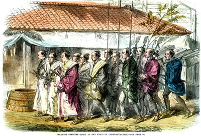 Japán tisztek gratuláló látogatást tesznek, Japán, 1865 alkotó: Unbekannt