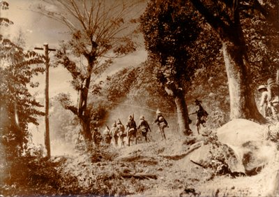 Japán katonák Port Moresby felé, Új-Guinea, II. világháború, 1942 alkotó: Unbekannt