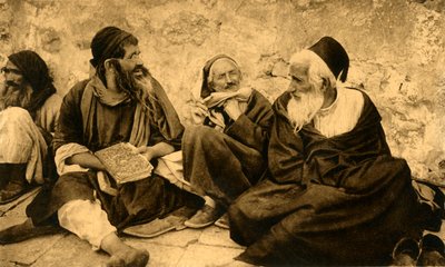Jeruzsálem – Zsidók a Siratófalnál, c1918-c1939. alkotó: Unbekannt