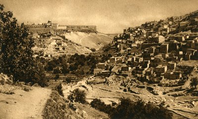 Jeruzsálem – Kidron völgye, Siloam és városfal, c1918-c1939. alkotó: Unbekannt