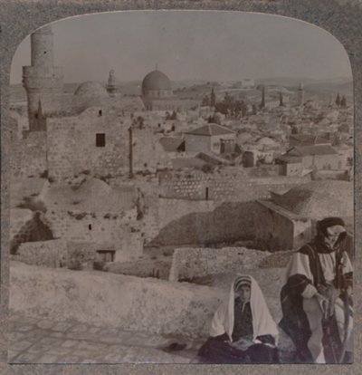 Jeruzsálem az iskolából a mecset felett, Antonio-torony, 1900 alkotó: Unbekannt