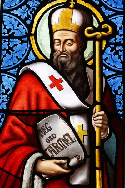 Szent Albert jeruzsálemi pátriárka ólomüveg a Pont L