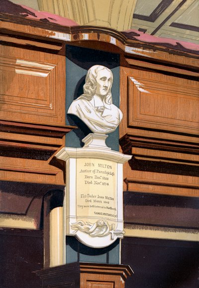 John Milton emlékműve, St Giles Church, Cripplegate, London, 1850 körül alkotó: Unbekannt