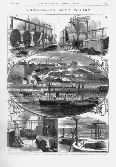Joseph Crosfield and Sons szappangyár a Bank Quay-ben, Warrington, Cheshire, 1886 alkotó: Unbekannt