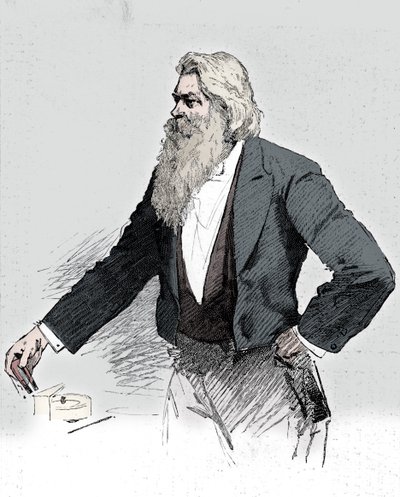 Joseph Wilson Swan, brit fizikus és kémikus, aki az elektromágnesességet demonstrálja, 1889 alkotó: Unbekannt