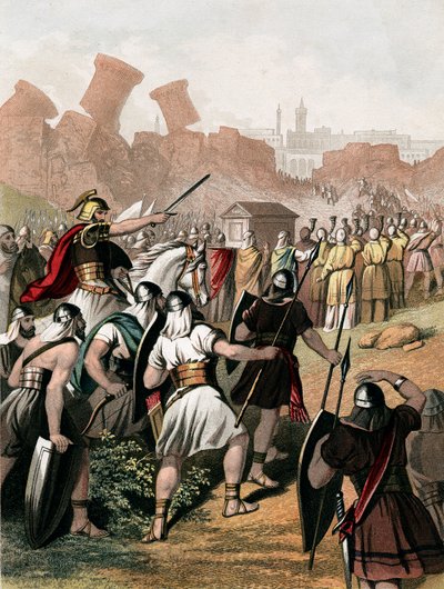 Józsué szorgalmazza seregét Jerikó falain kívül, 1860 alkotó: Unbekannt