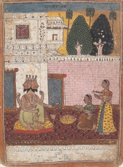 Khambavati Ragini...a zenei módok szétszórt Ragamala sorozatából, 1700-1725. alkotó: Unbekannt