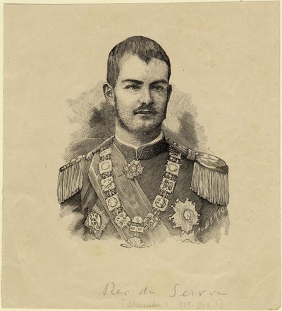 Alekszandar szerb király 1876-1903, c. 1889 alkotó: Unbekannt