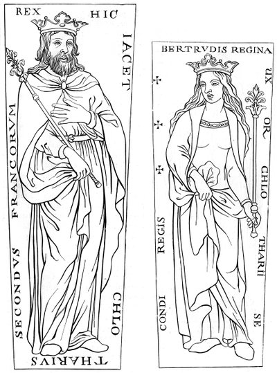 II. Clotaire király 584-629 és Bertude 575-604, 1849. XII. század alkotó: Unbekannt