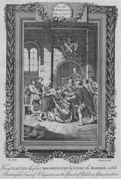 Edmund király, az első, akit Robbe Leolf meggyilkolt, 1787 alkotó: Unbekannt