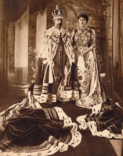 V. György királyt és Mária királynőt koronázták meg és ruházták fel a Delhi Durbar számára, 1911 1935. alkotó: Unbekannt