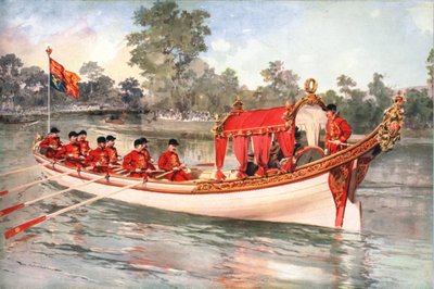 V. György király és Mária királynő meglátogatja a Henly Regattát az állami bárkán, 1912 alkotó: Unbekannt