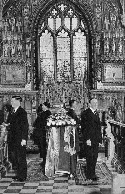 V. György király államban fekszik, Szent Mária Magdolna templom, Sandringham, Norfolk, 1936. január alkotó: Unbekannt