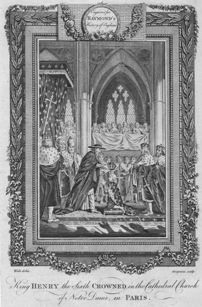 Hatodik Henrik királyt koronázták meg a párizsi Notre Dame katedrálisban, 1787 alkotó: Unbekannt