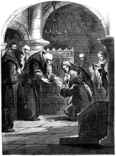 II. Jakab angol király 1633-1701 a La Trappe apátságban, Orne, Franciaország, 17. század 19. század alkotó: Unbekannt