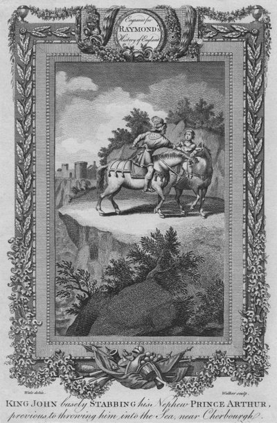 János király alapvetően megszúrta unokaöccsét, Arthur herceget, mielőtt a tengerbe dobta, c1787 alkotó: Unbekannt