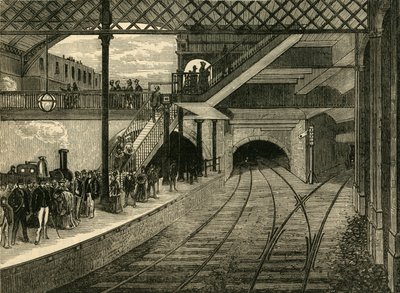 Kings Cross metróállomás 1868-ban, 1876 c. alkotó: Unbekannt