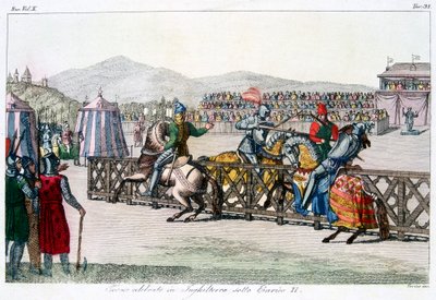 Lovagok lovagi tornán, 12. század, 1815 alkotó: Unbekannt