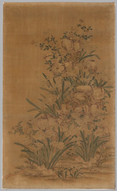 Ko Ssu Panel: Sziklák és Nárcisz, 1700-1800-as évek. alkotó: Unbekannt