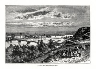Koblenz és Ehrenbreitstein erőd, Németország, 1879 alkotó: Unbekannt