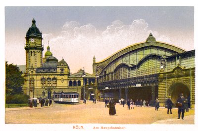 Koln, Am Hauptbahnhof, központi pályaudvar, XX. század alkotó: Unbekannt