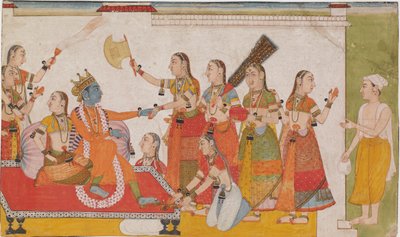 Krishna üdvözli Sudámát, a Bhagavata Purnából, kb. 1700. alkotó: Unbekannt