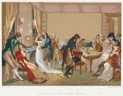 La Bouillotte-t játszó hölgyek és urak, Franciaország, 1804-1814 alkotó: Unbekannt