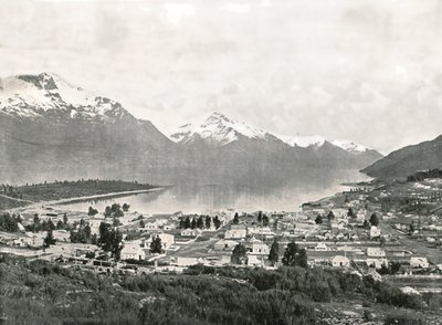Wakatipu-tó és a hegyek, Queenstown, Új-Zéland, 1895. alkotó: Unbekannt