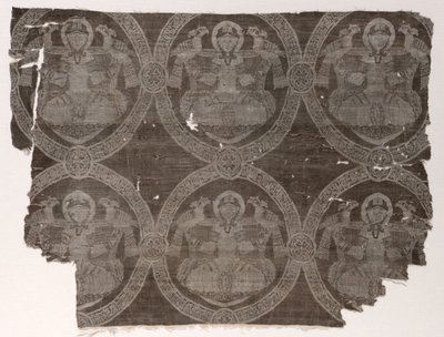 Lámpatöredék ülő herceggel, aki sólymokat tart kufic medalionokban, 1654-1955. alkotó: Unbekannt