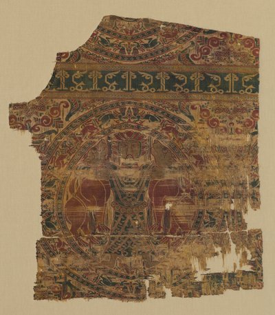 Lámpák oroszlánfojtóval, Szent Bernát Calvo dalmatikusából, 1200-1243. alkotó: Unbekannt
